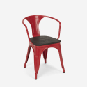 sillas de comedor de metal y madera estilo industrial steel wood arm 