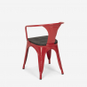 sillas de comedor de metal y madera estilo industrial steel wood arm 