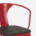 sillas de comedor de metal y madera estilo industrial steel wood arm 