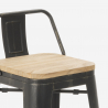 taburete de diseño industrial de metal y madera estilo Lix vintage brush top Características