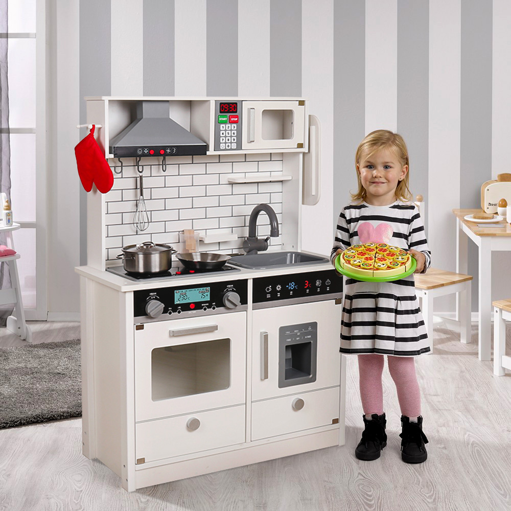 Cocina Infantil Moderna De Juguete De Madera Con Accesorios De Luces Y Sonidos Home Chef
                            