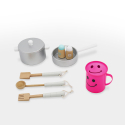 Cocina de juguete de madera para niñas con sartenes, accesorios y sonidos Chef Star Descueto