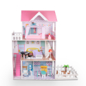 Casa de muñecas de madera de 3 pisos con accesorios Pretty House XXL Oferta