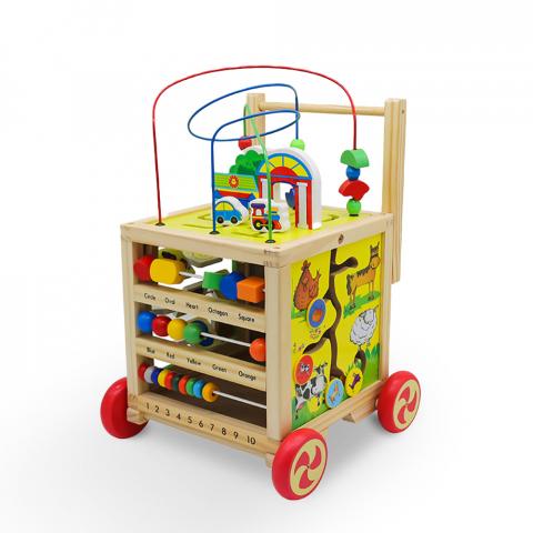 Carro de juguete infantil para primeros pasos de madera Magic Box
