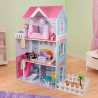 Casa de muñecas de madera de 3 pisos con accesorios Pretty House XXL Venta
