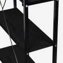 Escritorio de oficina 120x62 diseño moderno estantería abierta de metal negro Cambridge BLACK Rebajas