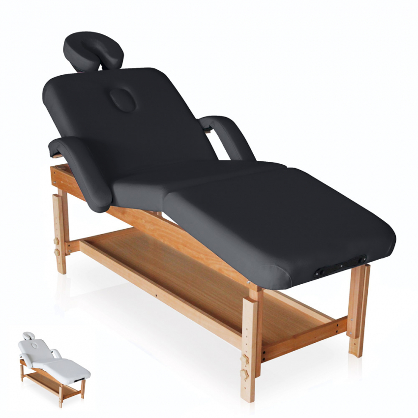 Camilla de masaje de madera fija ajustable multiposiciones 225 cm Massage-pro Descueto Camilla de masaje de madera fija ajustable multiposiciones 225 cm Massage-pro Descueto
