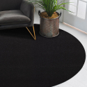 Alfombra redonda 80cm negra moderna para sala de estar de oficina Casacolora CCTONER Promoción