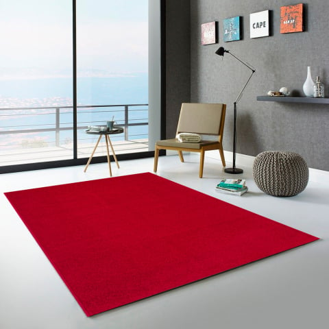 Frisee alfombra roja moderna antiestática para sala de estar Casacolora CCROS