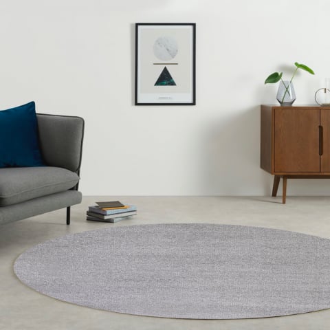 Entrada moderna de la sala de estar de la alfombra redonda gris Casacolora CCTOPLA