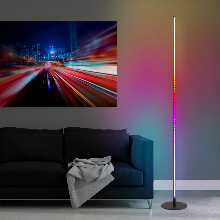 GDFGTH Moderna LED Lámpara de Pie RGB Regulable Luces de pie Coloridas Estilo Minimalista con Mando a Distancia para salón Dormitorio o Sala de Juegos Restaurante,Blanco,110cm 
