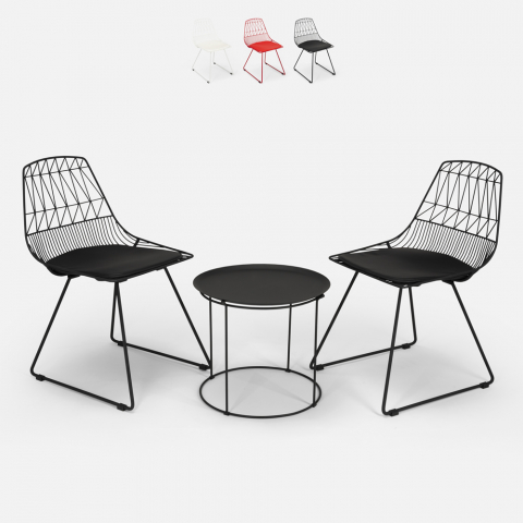 Conjunto mesa y 2 sillas para bar en casa de jardín interior y exterior Etzy Promoción