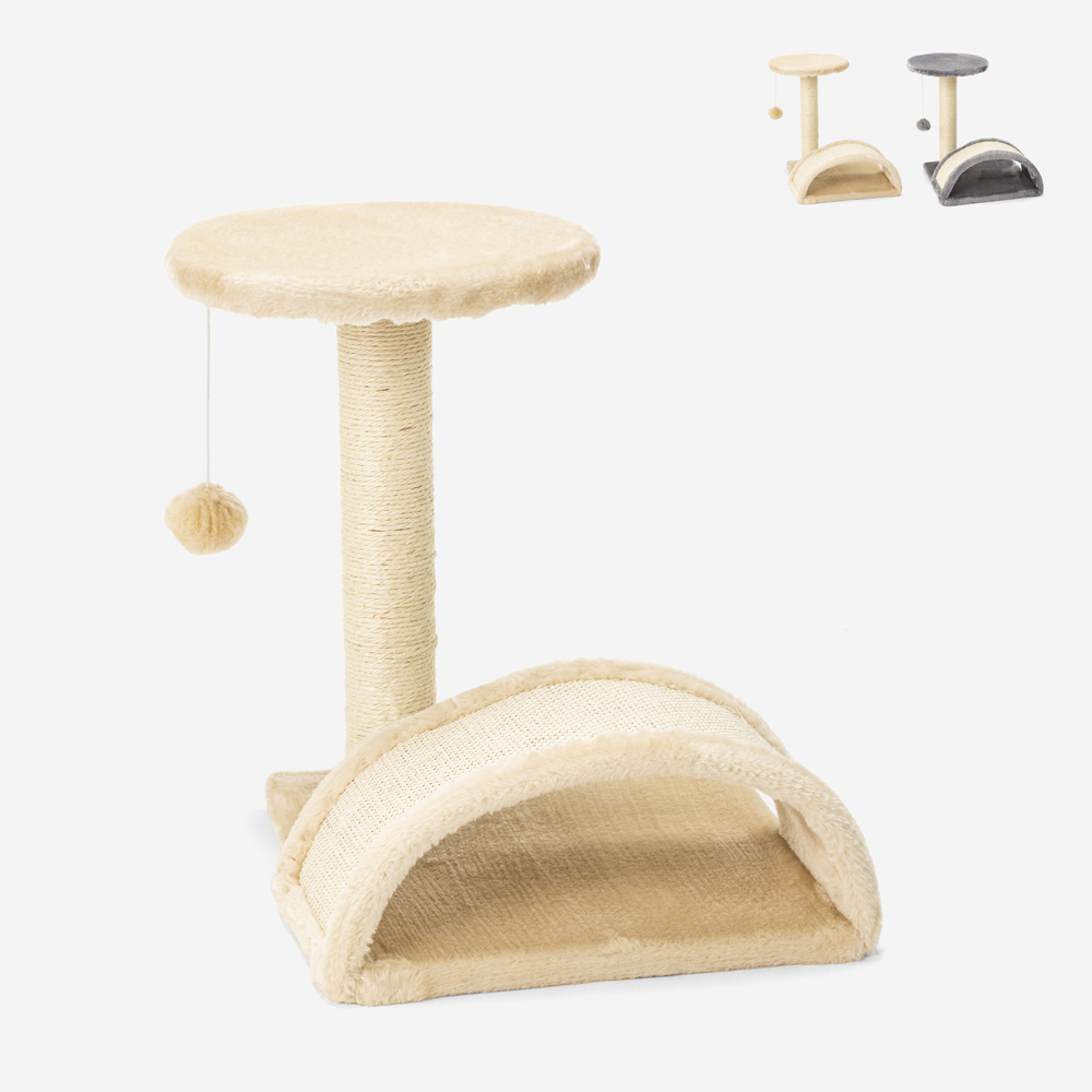 Rascador para gatos 45 cm con arco y túnel de sisal juego relax ball Manx