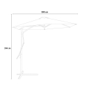 Paraguas 3 metros brazo descentralizado blanco hexagonal acero anti UVv Dorico Modelo