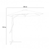 Paraguas 3 metros brazo descentralizado blanco hexagonal acero anti UVv Dorico Modelo