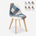 Silla de comedor de diseño nórdico patchwork para comedores Robin Descueto