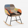 Silla mecedora de tela patchwork de diseño moderno Woodpecker Medidas