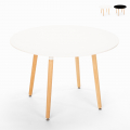 Mesa de madera redonda diseño madera 100cm cocina bar restaurante Moss Promoción
