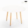 Mesa de madera redonda diseño madera 100cm cocina bar restaurante Moss Promoción