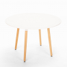Mesa de madera redonda diseño madera 100cm cocina bar restaurante Moss Descueto