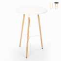Mesa alta de diseño escandinavo de madera 60x60 redonda de madera Shrub Venta
