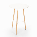 Mesa alta de diseño escandinavo de madera 60x60 redonda de madera Shrub Stock