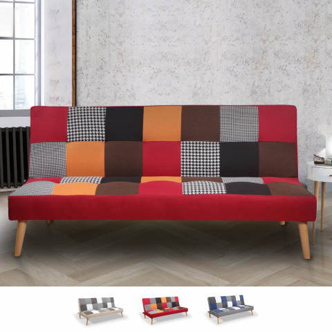Sofá cama Patchwork de 3 plazas de diseño moderno Kolorama