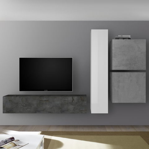 Sistema modular de pared y de TV para salón diseño moderno Infinity 79