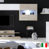 Mueble de pared con soporte para TV de madera blanca brillante moderna Nice Oferta