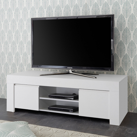 Mueble bajo con soporte para TV blanco moderno Firenze