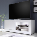 Mueble de soporte TV blanco moderno con puerta lateral de compartimento abierto Creta Oferta