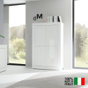 Aparador salón cocina 4 puertas diseño moderno blanco Creta Venta