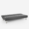 Sofá cama clic clac de 2 plazas en polipiel de diseño moderno reclinable Elly 