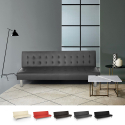 Sofá cama clic clac de 2 plazas en polipiel de diseño moderno reclinable Elly Precio