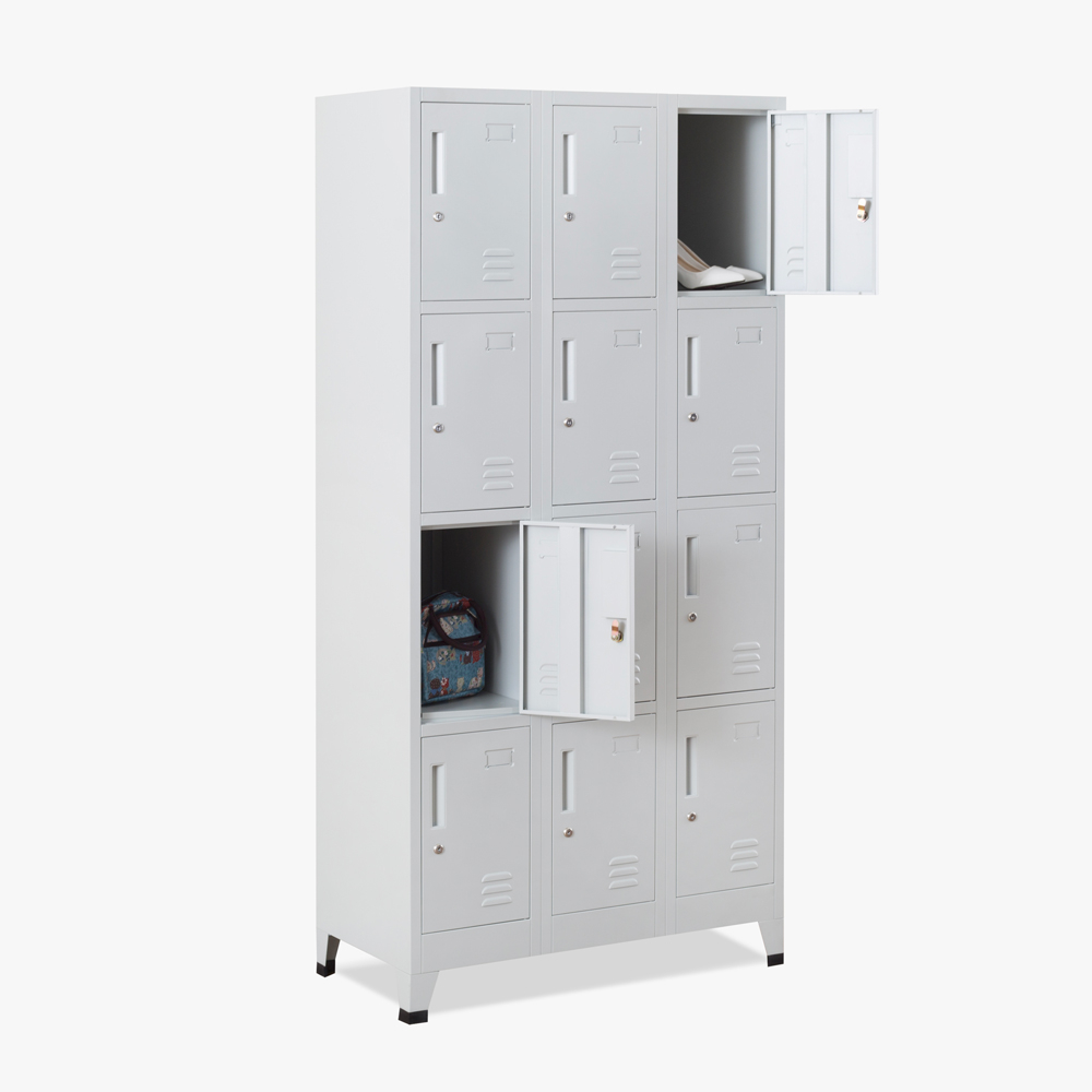 Taquilla de metal con 12 compartimentos para vestidor 90x45 H190 con cerradura Krakatoa Light
