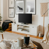Mueble TV de diseño rústico blanco 160cm Spinle Descueto