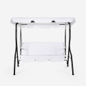 Columpio de jardín terraza 3 plazas de acero tela techo impermeable Yaw Oferta