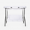 Columpio de jardín terraza 3 plazas de acero tela techo impermeable Yaw Oferta