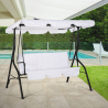 Columpio de jardín terraza 3 plazas de acero tela techo impermeable Yaw Venta