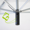 Parasol jardín 3x3 mástil cargador USB panel solar anti uv Power