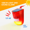 Luz LED con sirena intermitente y sensor antirrobo de energía solar Detector Descueto