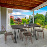 Mesa de comedor industrial 120x60 design tolix metal madera rectangularPrandium Venta