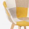 Silla de bar y cocina patchwork en madera y tela Pigeon 