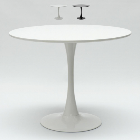 mesa redonda Goblet blanco y negro de bar y salón 80cm Goblet Promoción