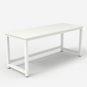 Escritorio de oficina design blanco metal rectangular 160x70cm Bridgewhite 160 