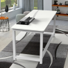 Escritorio de oficina design blanco metal rectangular 160x70cm Bridgewhite 160 Compra