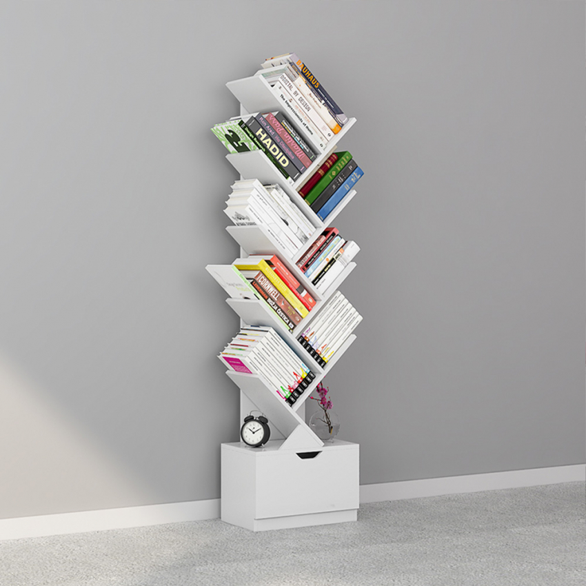 Librería de 10 estantes diseño moderno para salón y oficina Treebook 150 Modelo