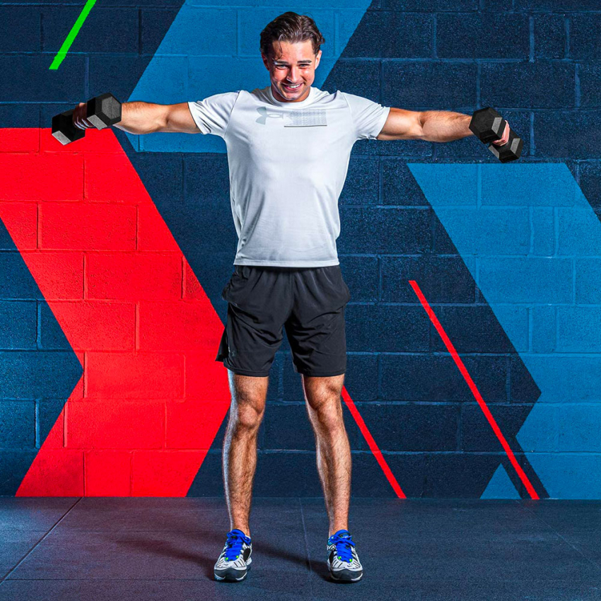 Juego de 2 mancuernas hexagonales cross training de caucho y acero 4kg Goemon Promoción 