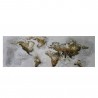 Cuadro decorativo mapamundi pintado a mano sobre lienzo 140x45cm World Map Venta