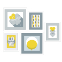 Conjunto de 5 cuadros de estilo moderno impresiones en collage enmarcadas Frame Leaf Shapes Venta